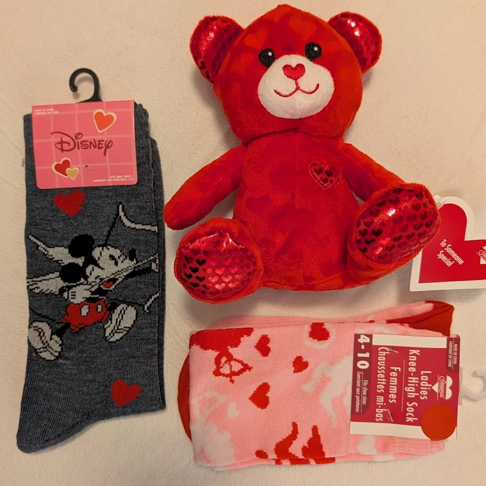 Disney Mickey Mouse Socks with Red Teddy Bear - Picture 6 of 6